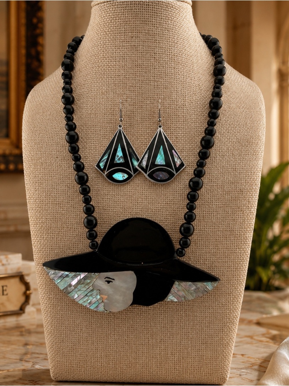 Vintage Karla Jordan Woman Necklace and set of earrings ( not Karla)